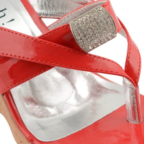 New Ladies High Wedge Heel Toe Thong Diamante Flip Flop Sandals