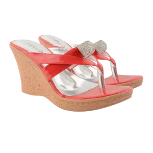 New Ladies High Wedge Heel Toe Thong Diamante Flip Flop Sandals
