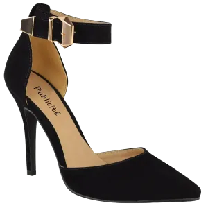 Womens high heel point toe stiletto sandals ankle strap court shoes