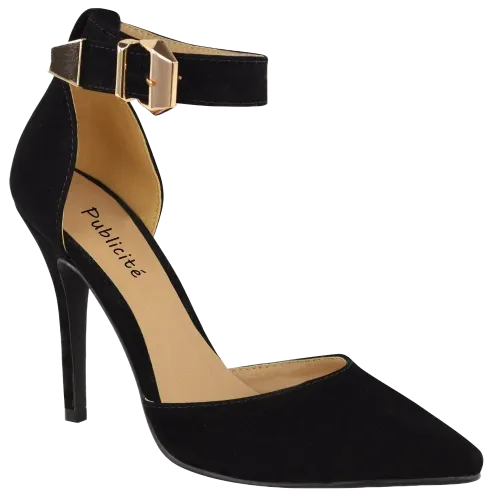 Womens high heel point toe stiletto sandals ankle strap court shoes