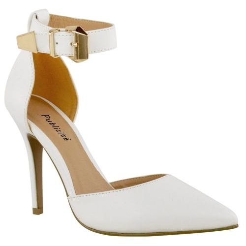 Womens high heel point toe stiletto sandals ankle strap court shoes