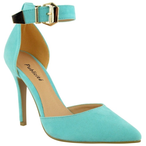 Womens high heel point toe stiletto sandals ankle strap court shoes